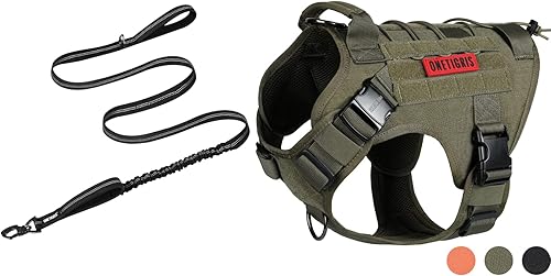OneTigris Juego de correa de arnés y chaleco para perro, correa de 6 pies, correa resistente con 2 asas acolchadas