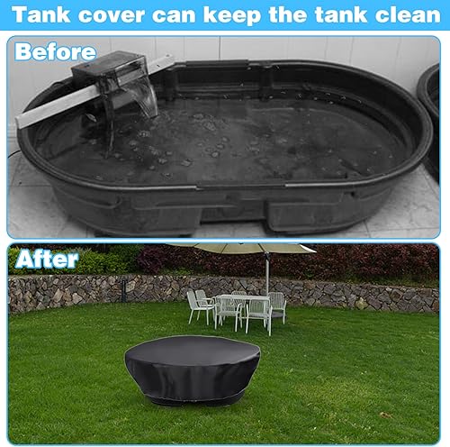 Miniatura 4 de Cubierta de tanque de stock, cubierta de tanque ovalada a prueba de humedad para tanque de acción Rubbermaid de 100 galones, cubierta de tanque para