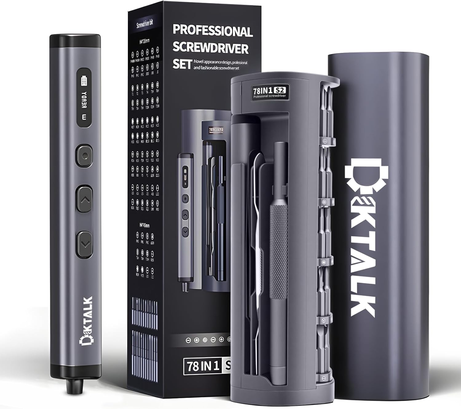 78-in-1 Electric Precision Repair Tool Kit for Electronics, Cordless Mini Electric Tool with 72 Magnetic Bits & USB-C Charging, Power Repair Set for Phone, Computer, Laptop & Small Appliances