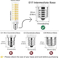 Vista 9 de TAIYALOO Bombilla LED E17 regulable, bombilla de horno microondas de 10 W, blanco cálido 3000 K, bombilla halógena de 100 W de repuesto
