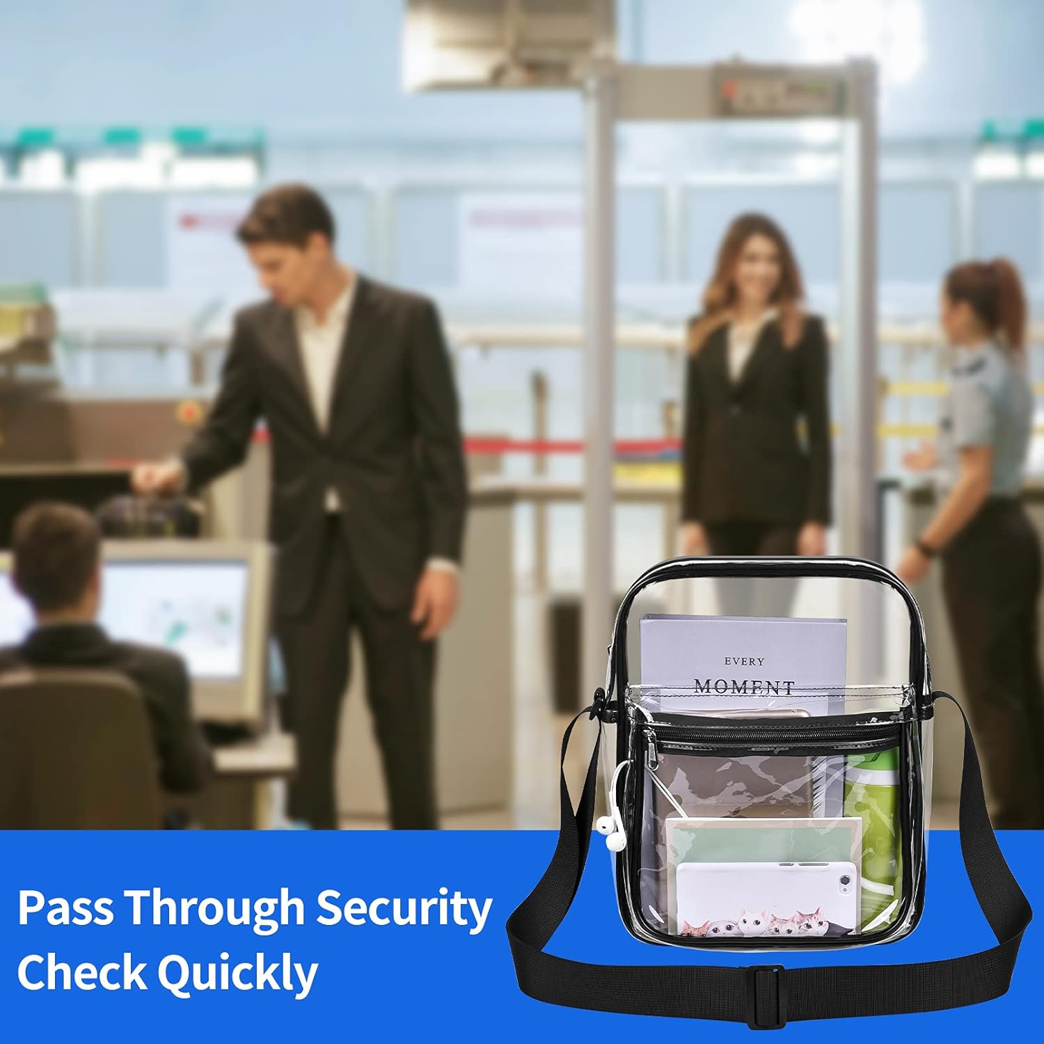 USPECLARE Clear Purse Bag for Stadium Events Clear Messenger Bag for Men and Women - Image 6