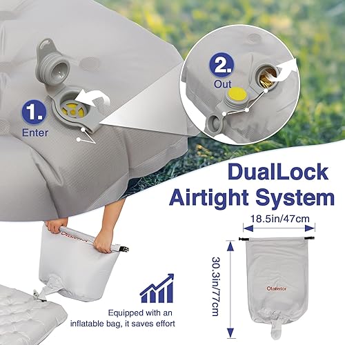 Miniatura 3 de Colchoneta de dormir ultraligera de 28 onzas, 7.2 R aislada, colchoneta de dormir ligera para acampar, senderismo, mochileros, escalada con bolsa