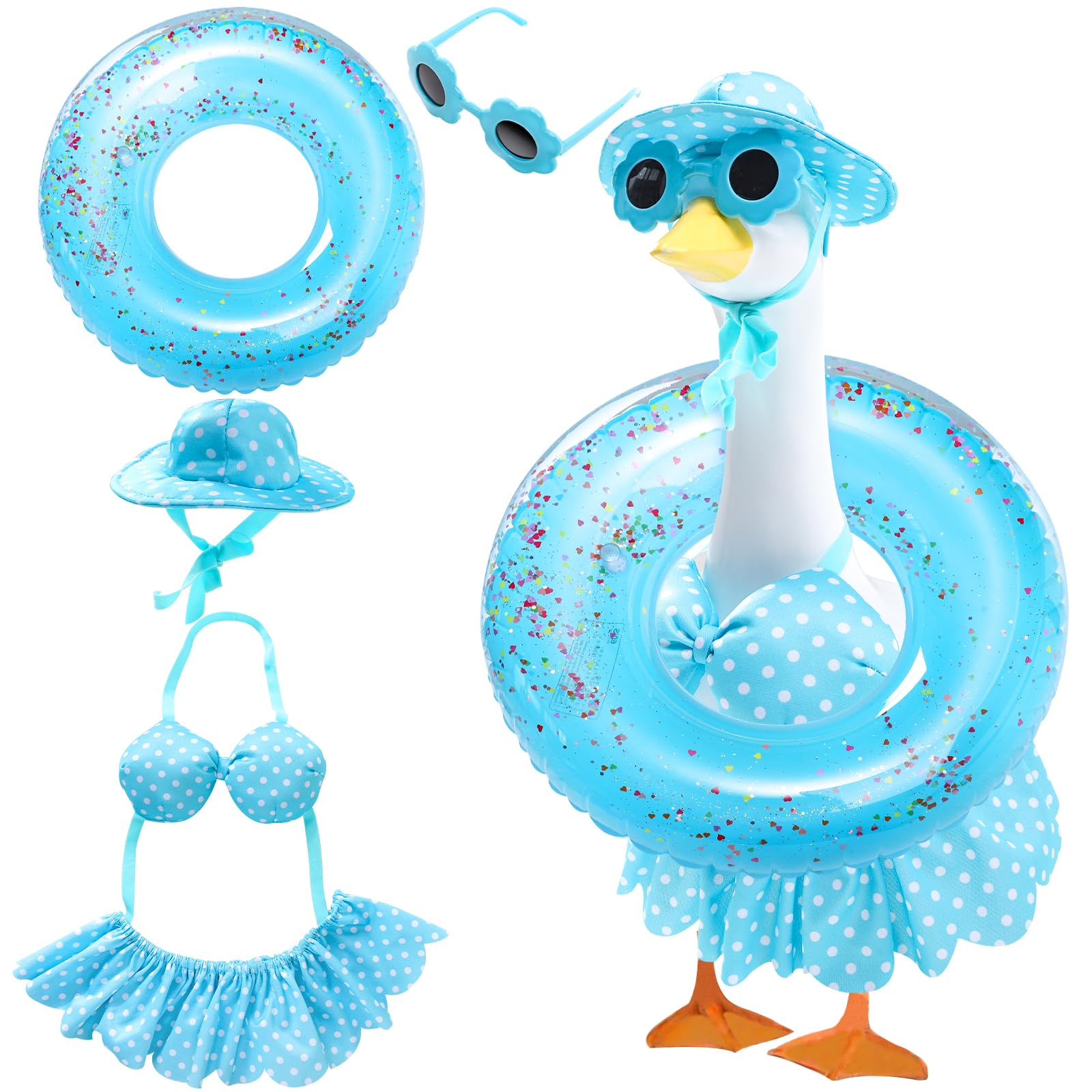 Summer Porch Goose Outfits Bikini Outfit for 23'' Porch Lawn Cute Costume Clothes Hawaiian Outfit for Outdoor Garden Yard ...