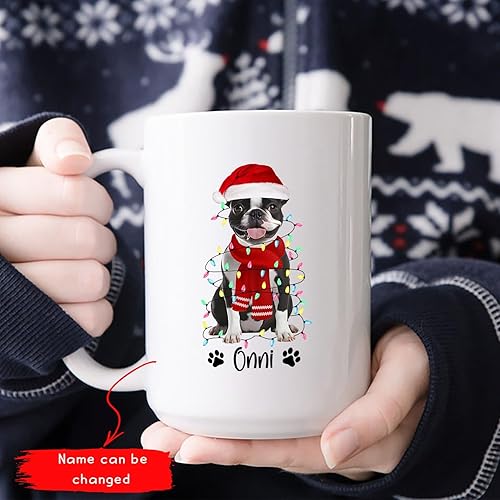 Miniatura 10 de Taza de café personalizada para perro Golden Retriever, tazas de Navidad para perros Golden Retriever, taza de cerámica personalizada con nombre,