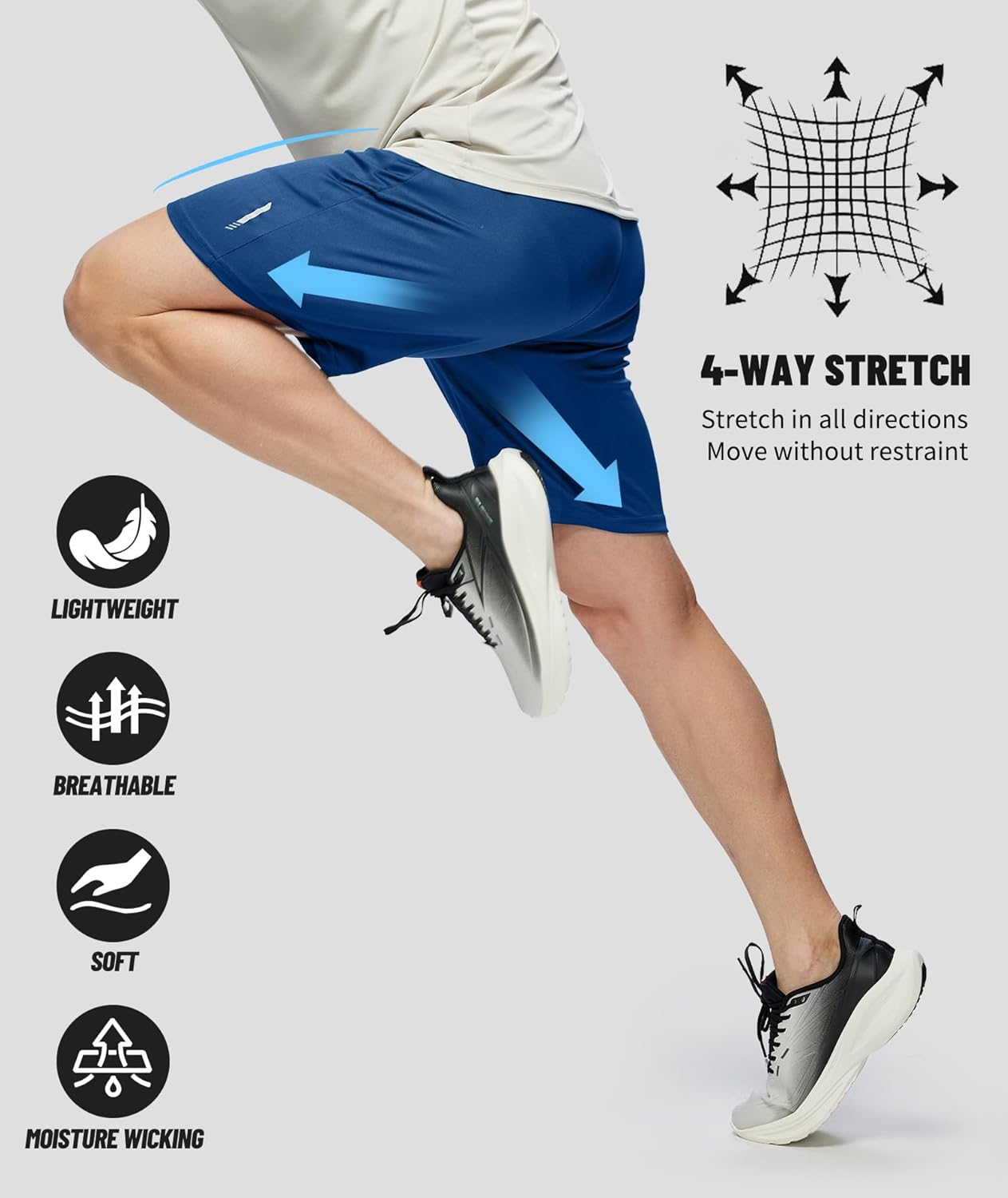 Little Beauty 3 Pack Mens Athletic Shorts Fast Dry Lightweight Mens Basketball Shorts with Pockets Running Gym Shorts