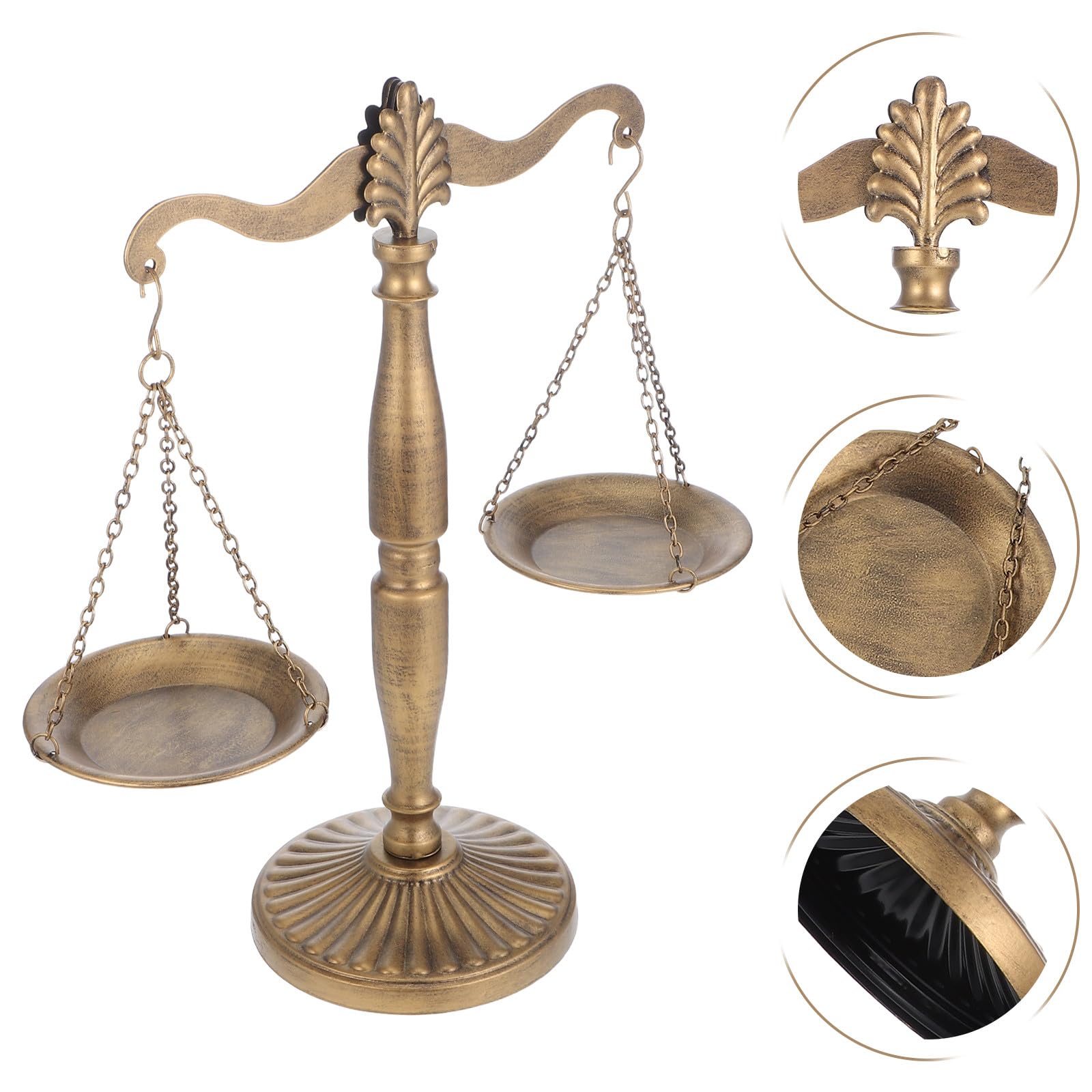 SHINEOFI Vintage Schreibtischskulptur aus Gusseisen Schwingende Metall Waage Handgefertigte Eisenfigur als Büro und Wohnaccessoire