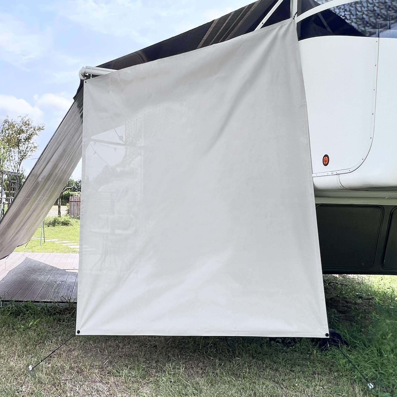 Mesh Rv Cover Snapklik.com : Dulepax RV Awning Side Shade 89X7 Beige Mesh Screen For ...