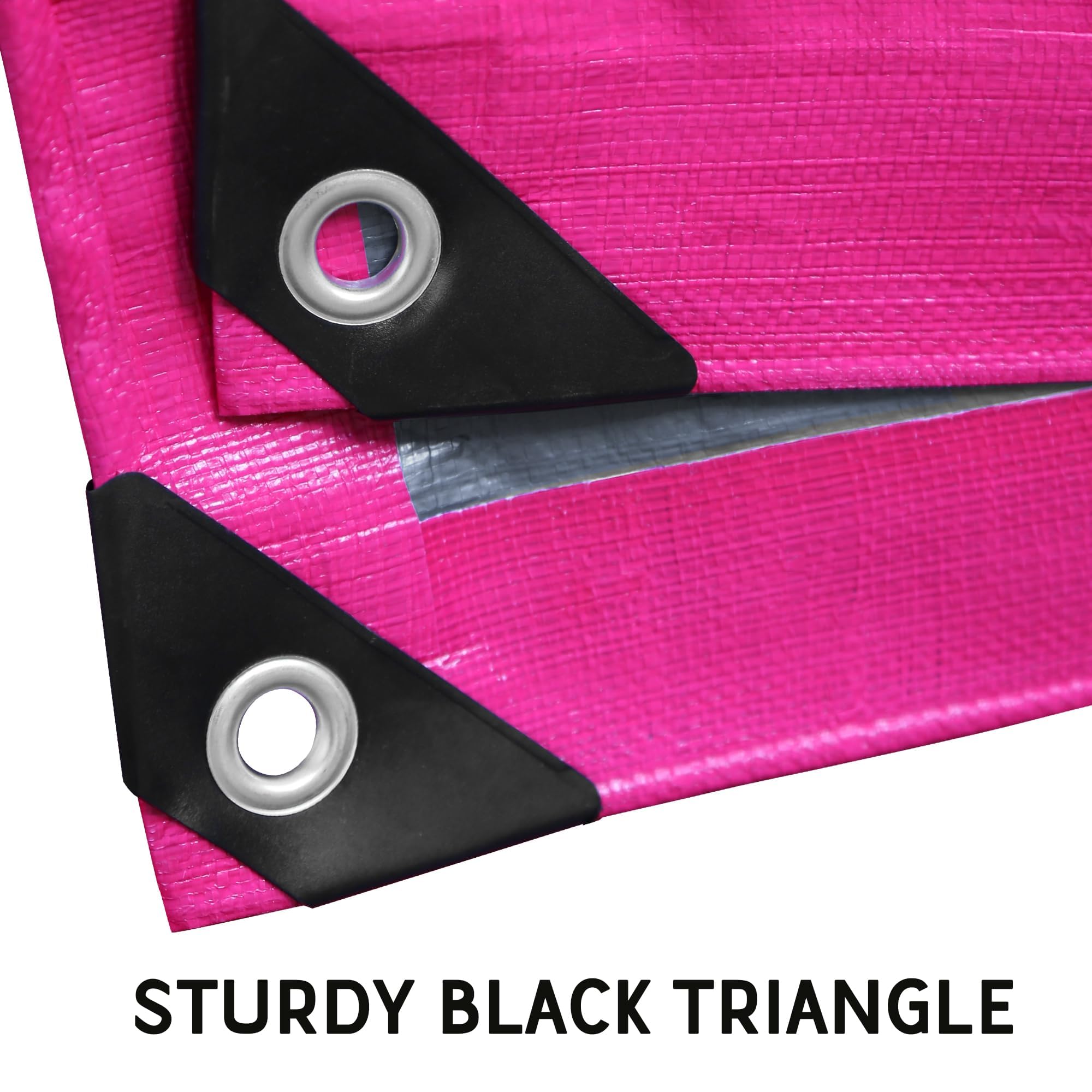 STARPYNG-12 Mil Pink/Silver 5x20 Feet Tarp-Heavy Duty Poly Tarp-Cover,Waterproof, UV Resistant, Weather Resistant, Cover Cars, Boats, Courtyards,Camping