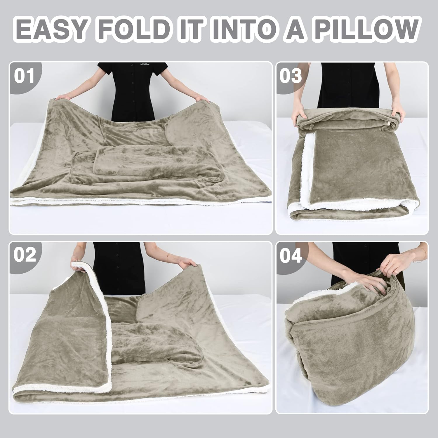 Catalonia Sherpa Wearable Blanket with Sleeves Arms - Image 6