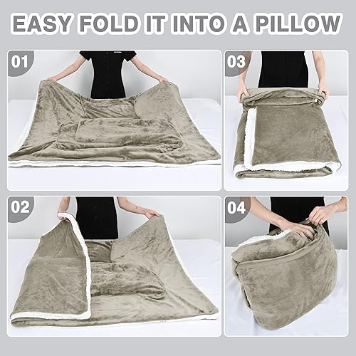 Miniatura 5 de Catalonia Manta Sherpa con mangas y brazos, manta de cuerpo súper suave y cómoda para mujeres y hombres adultos, portátil, regalo para ella