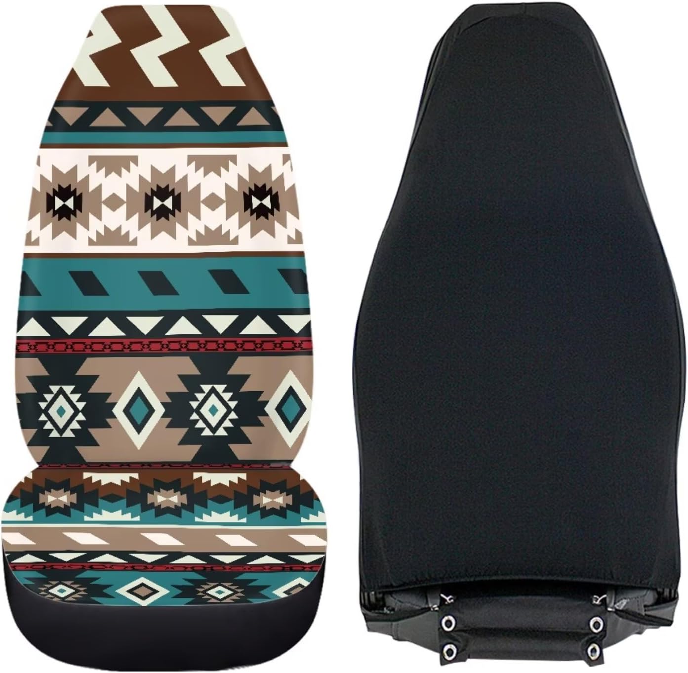Aztec Print Automotive Seat Cover Front Only 2 Pack Dust-Proof Elastic Front Seat Cover Cloth for Cars, Universal Fit