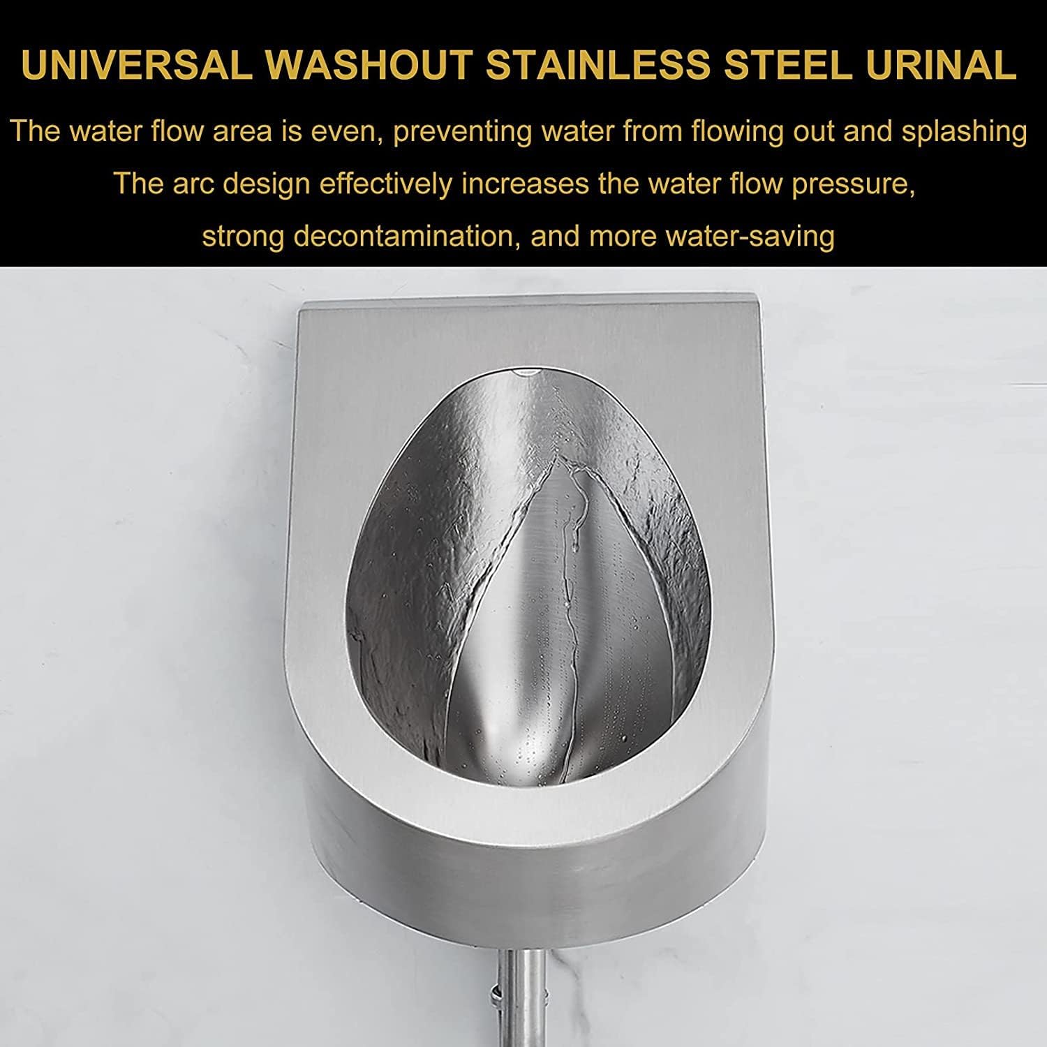 Wall-Mounted Urinal Men's Sanitary Ware, Commercial Non-Contact Public Toilet Urinals with Sensor Flush Valve, Urinal Kit for Home Bathroom Hotel Restaurant (B1)