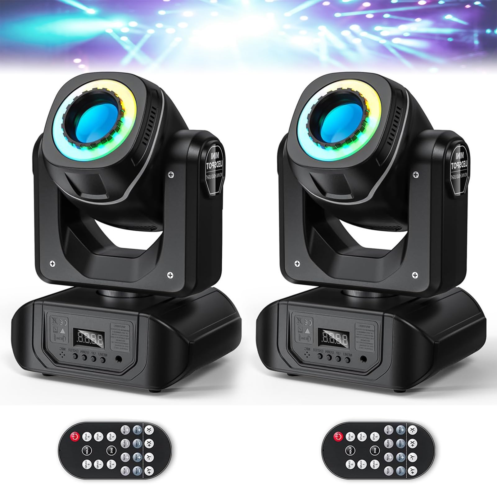 Foco estroboscópico LED con control remoto y velocidad ajustable para espectáculos y fiestas 8