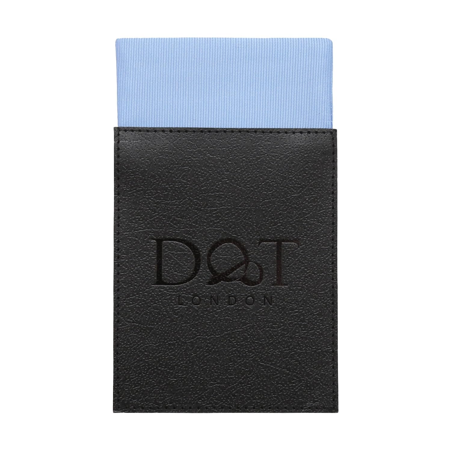 DQT Mens Plain Twill Pre-Folded Pocket Square - Wedding, Business & Formal Suit Handkerchief - Dusty Blue - Fold