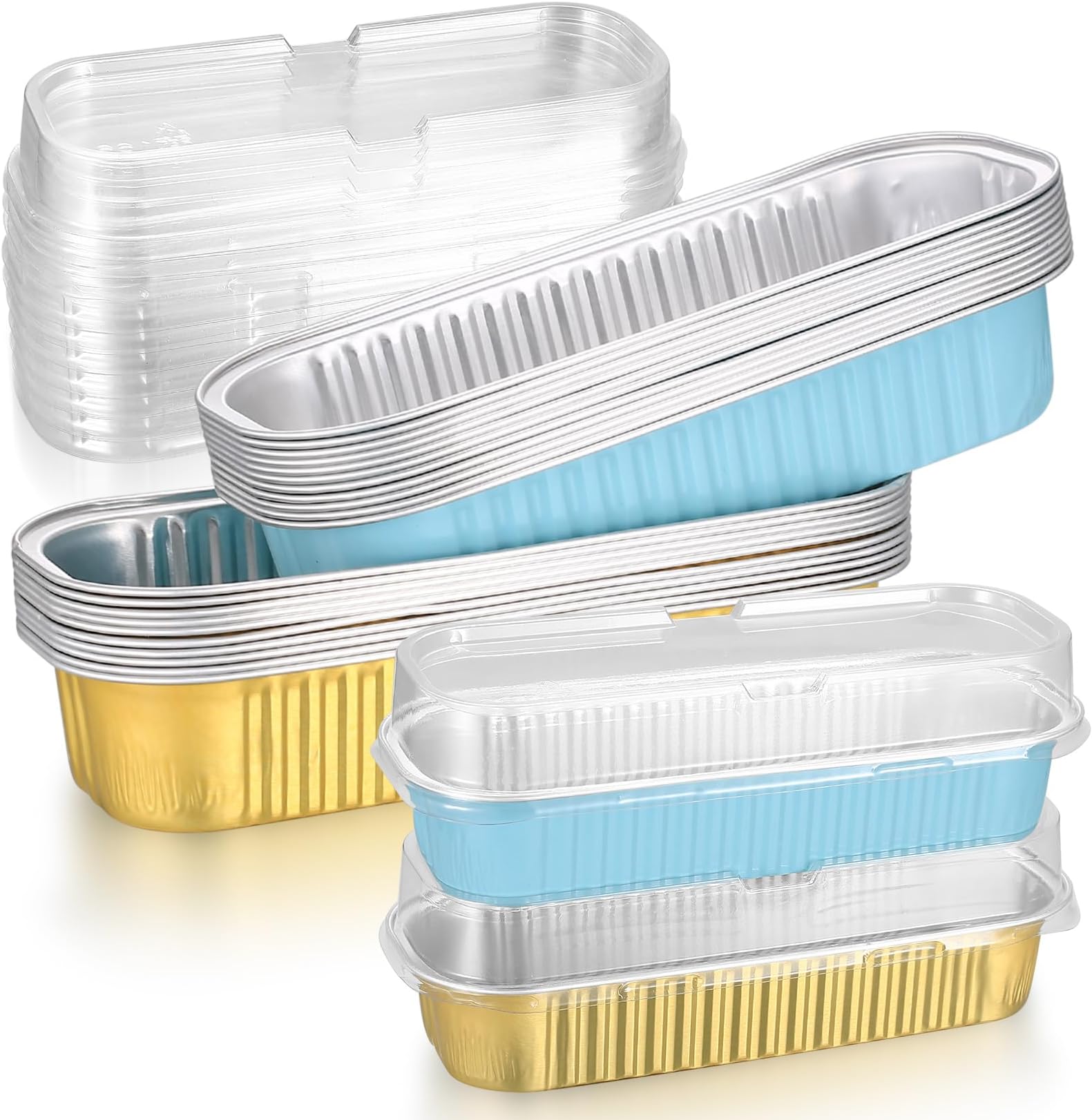 pzihao Aluminum Foil Trays with Lids, 20 Pcs 200ML Tin Foil Containers ...