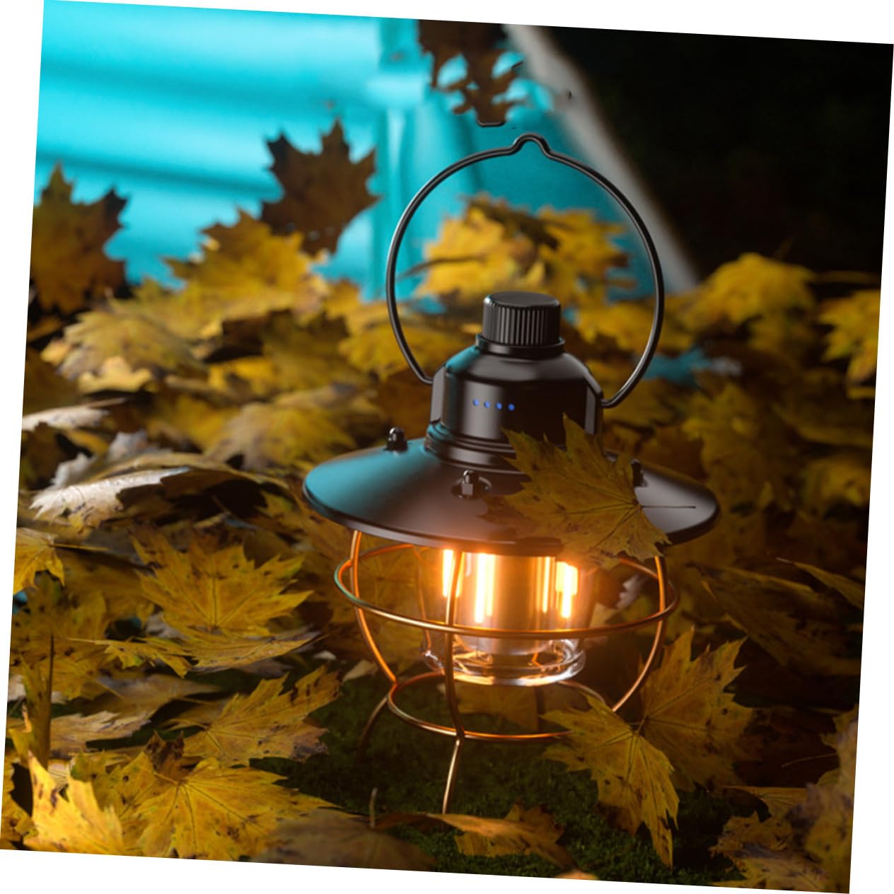 Linterna LED Camping Portátil Recargable Vintage Lámpara de Mano Ligera con USB Multifuncional para Acampada y Senderismo Luz LED Mano Fácil de Usar
