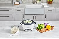 Vista 2 de BLACK+DECKER Olla arrocera de 16 tazas, RC516, 8 tazas de arroz sin cocinar, cesta de cocción al vapor, tazón removible antiadherente, un toque
