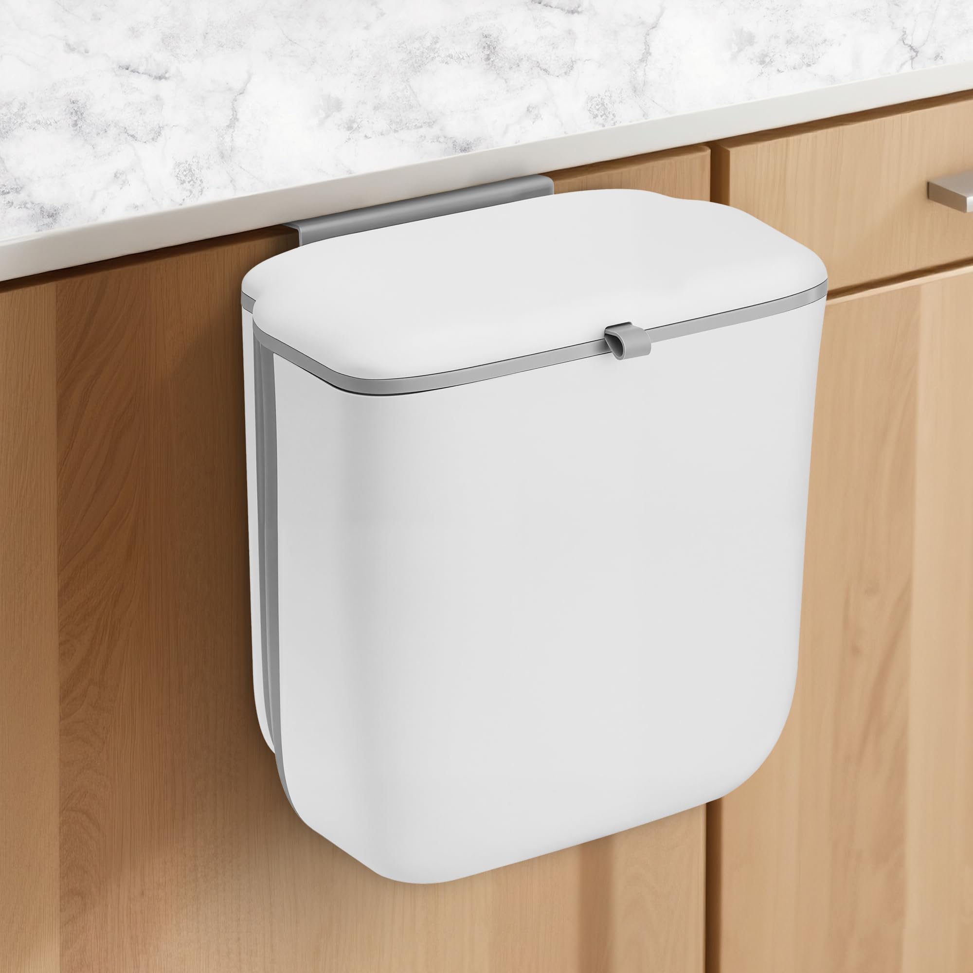 CEROELDA Pattumiera Sottile Per Bagno 10L - Acciaio Inox Con Pedale E Coperchio Silenzioso - 3