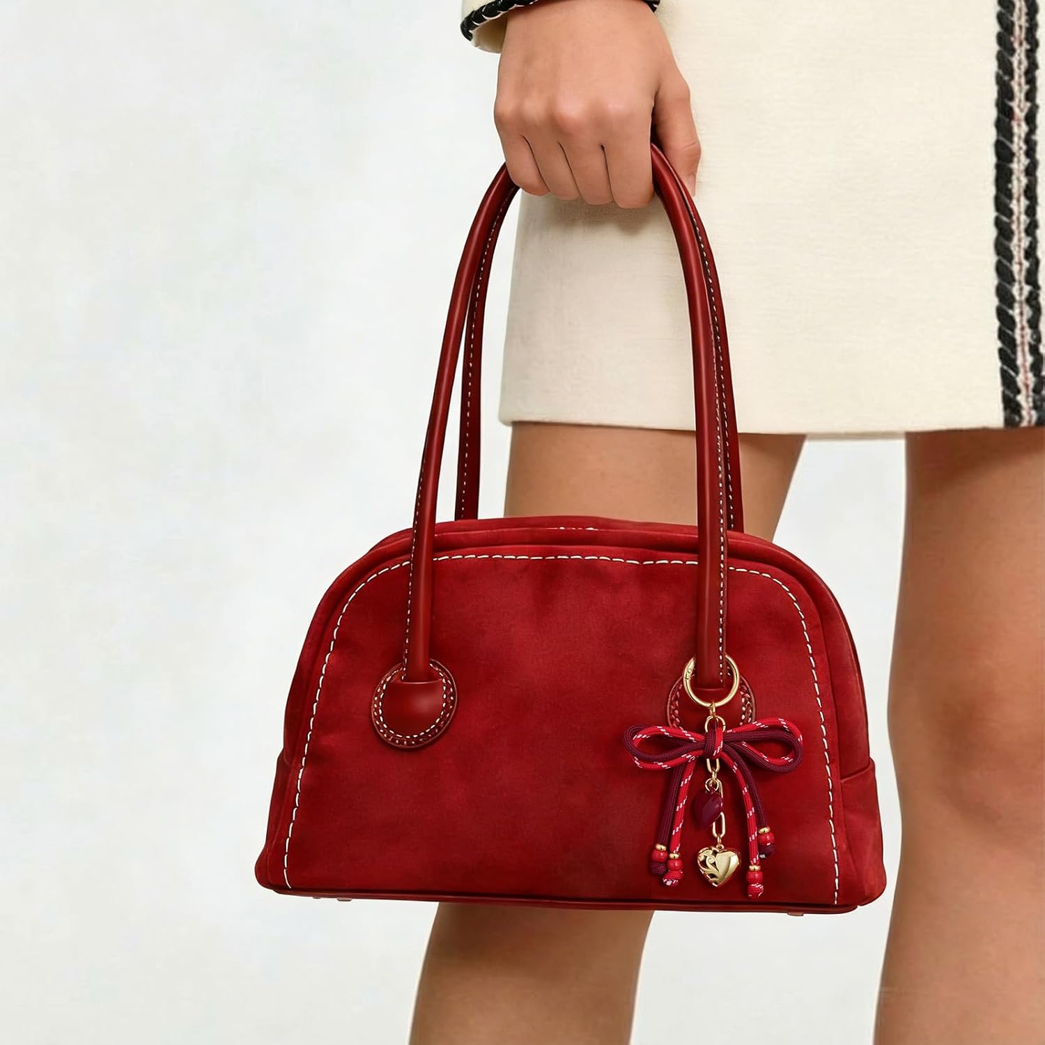 KissYan Bag Charms for Women, Rope Backpack Charms with Heart Pendant, Dainty Keychain for Handbag Tote Bag Purse Gifts - Image 4