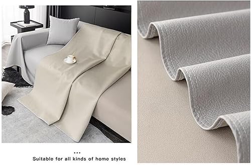 Miniatura 3 de Fundas suaves para sofá de 3 cojines, fundas de sofá de color liso gris claro para perros, poliéster, 81 pulgadas de ancho x 102 pulgadas de largo