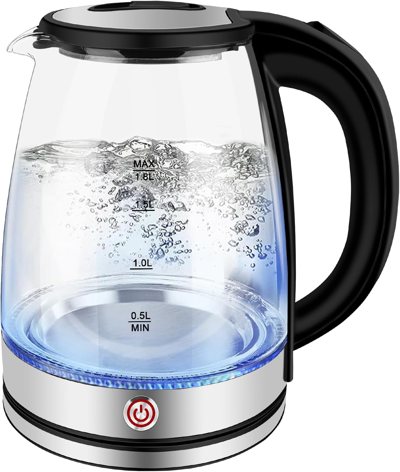Electric Tea Kettle for Boiling Water, Food Grade Stainless Steel Base, 1.8L/1500W, with Keep Warm Function Auto Shut Off and Boil Dry Protection