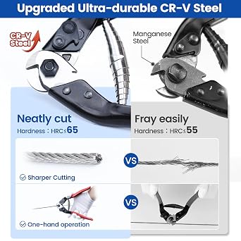 Muzata Cable Cutter Heavy Duty Stainless Steel Wire Rope Cutter M015
