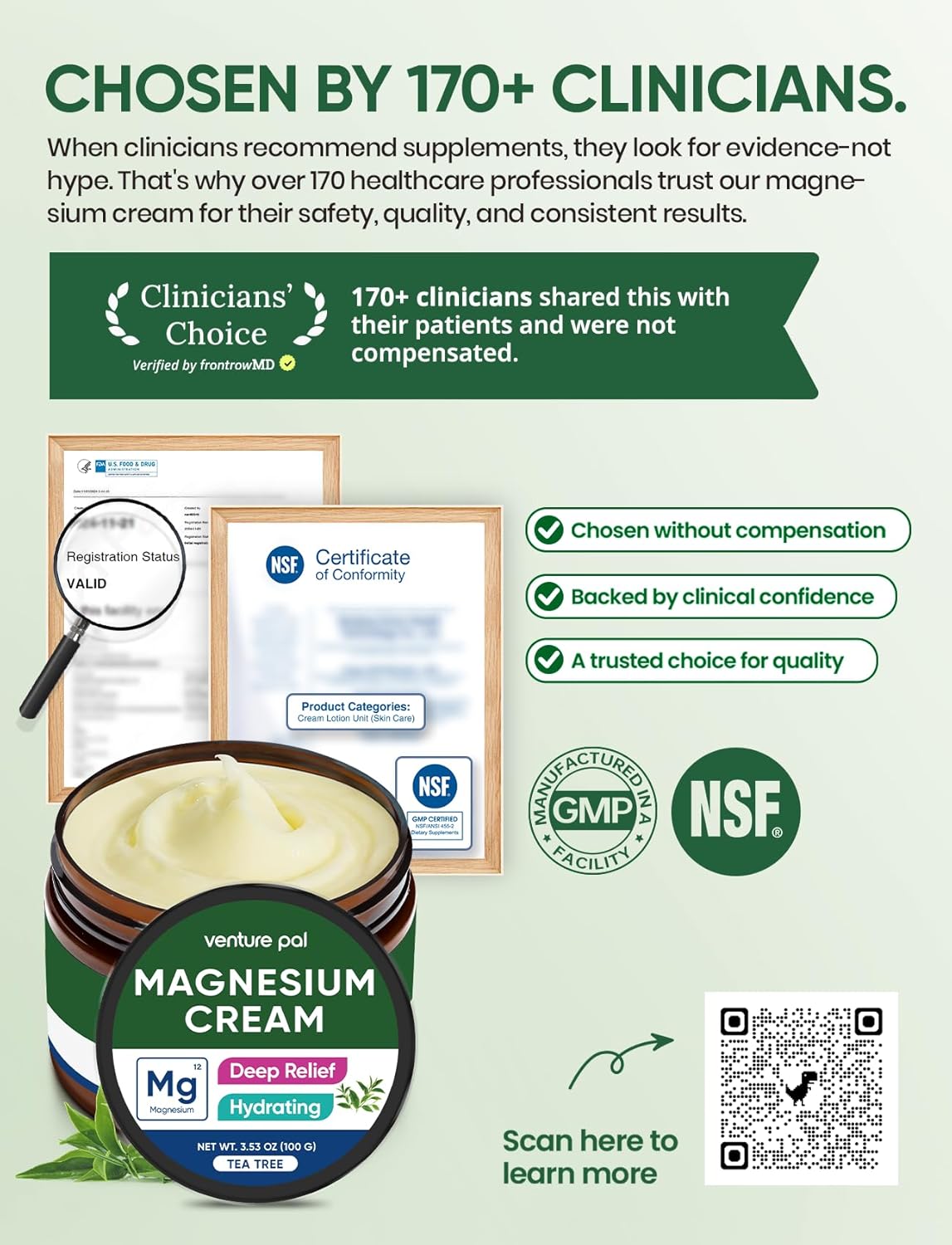 Venture Pal Magnesium Lotion, Topical Magnesium Cream, Leg & Muscle Relaxation with Coconut Oil, Shea Butter & Hyaluronic Acid, Safe for Kids - Image 6