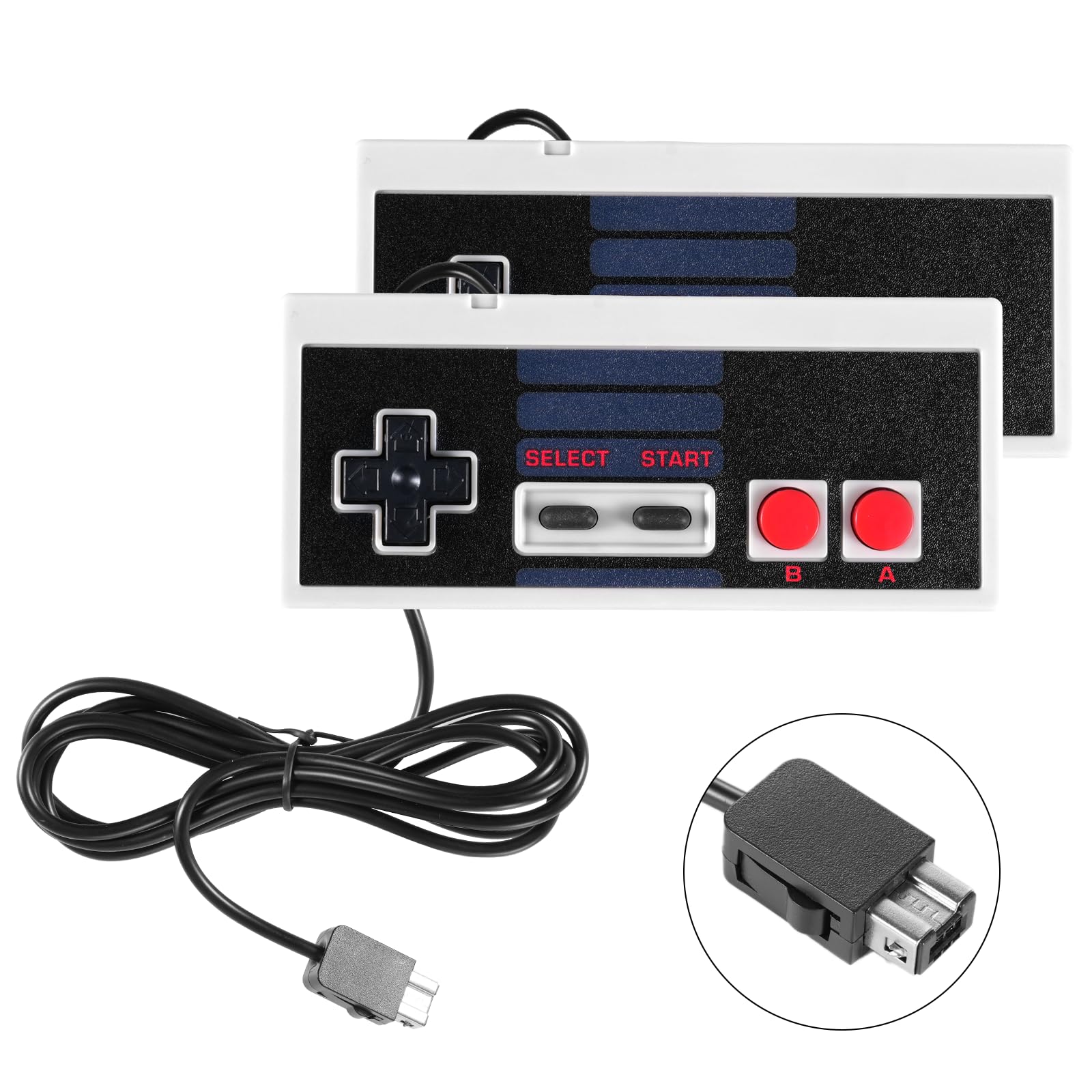 Binghe NES Game Controller, Mini Classic Edition Controller con NES Interfaz y Compatible con Nintendo NES/PC/M-A-C/Raspberry Pi 3(2 Piezas)