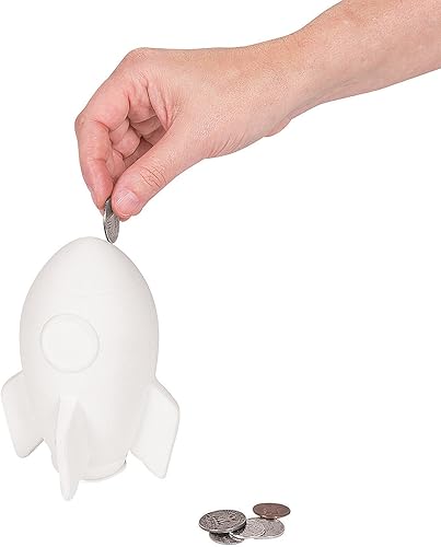 Hágalo usted mismo - Banco de cerámica para cohetes 1 Dz - Manualidades para niños y actividades divertidas en el hogar