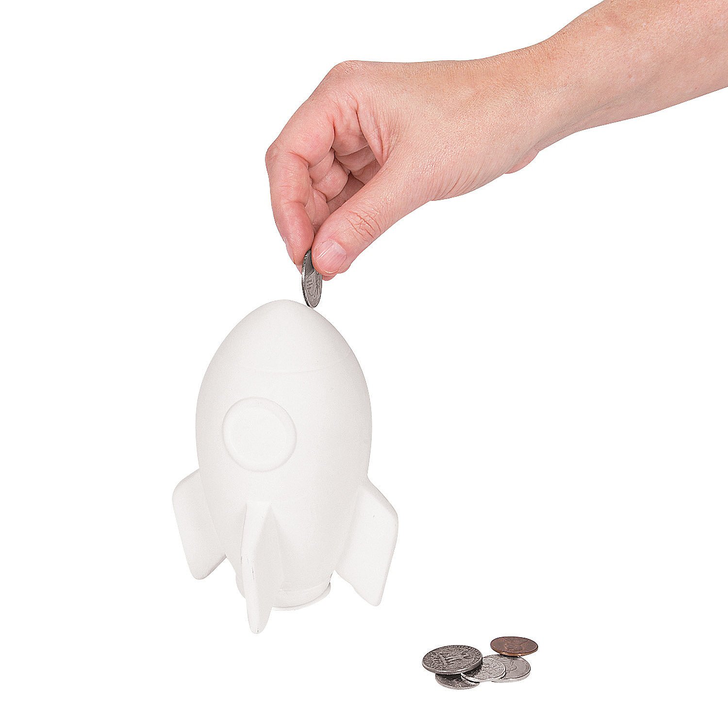 Do It Yourself Ceramic Rocket Ship Bank 1 Dz - Crafts for Kids and Fun Home Activities