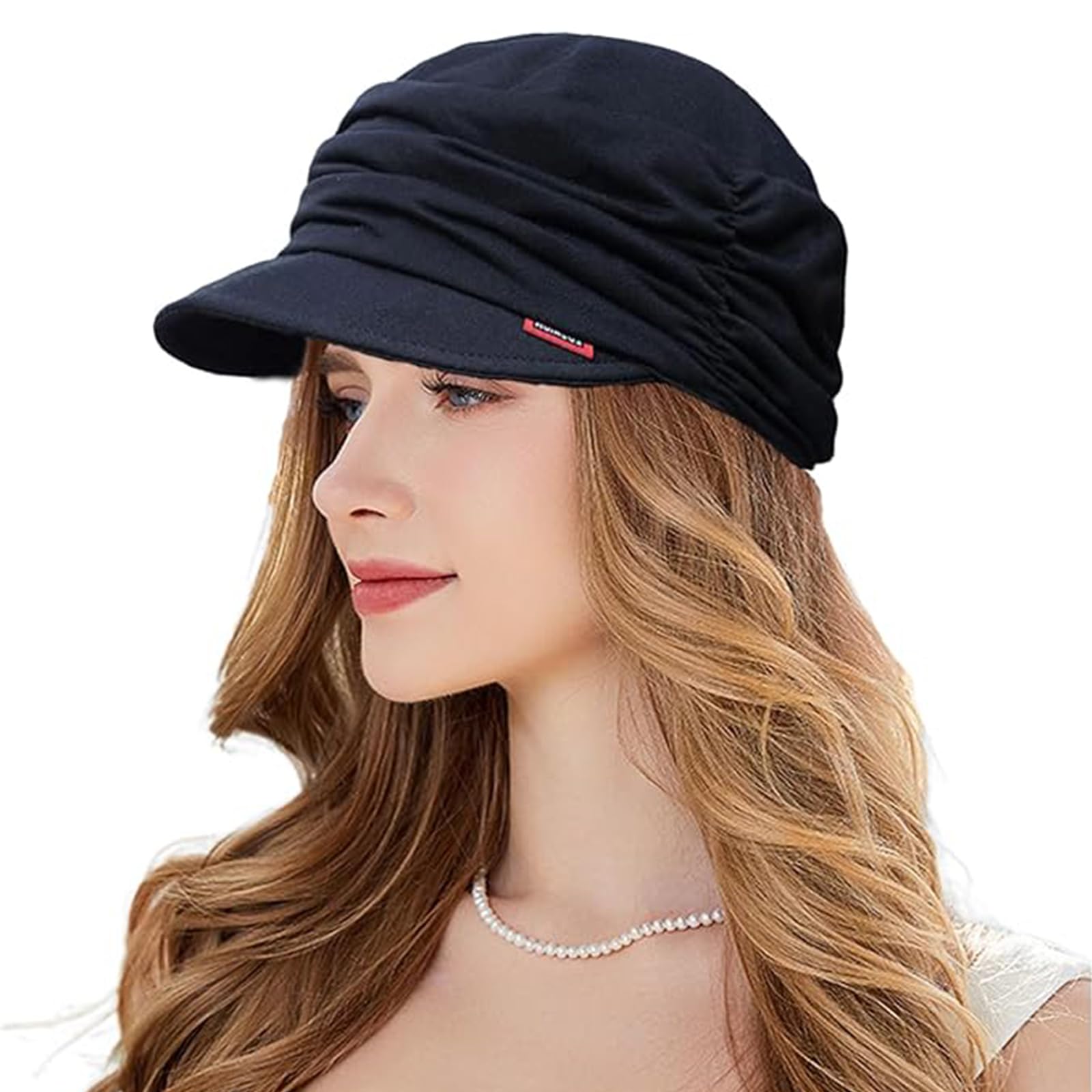HIQIU Weiche Schirmmütze Damen Ballonmütze Chemo Kopfbedeckung Damen Chemo Turban für Haarausfall