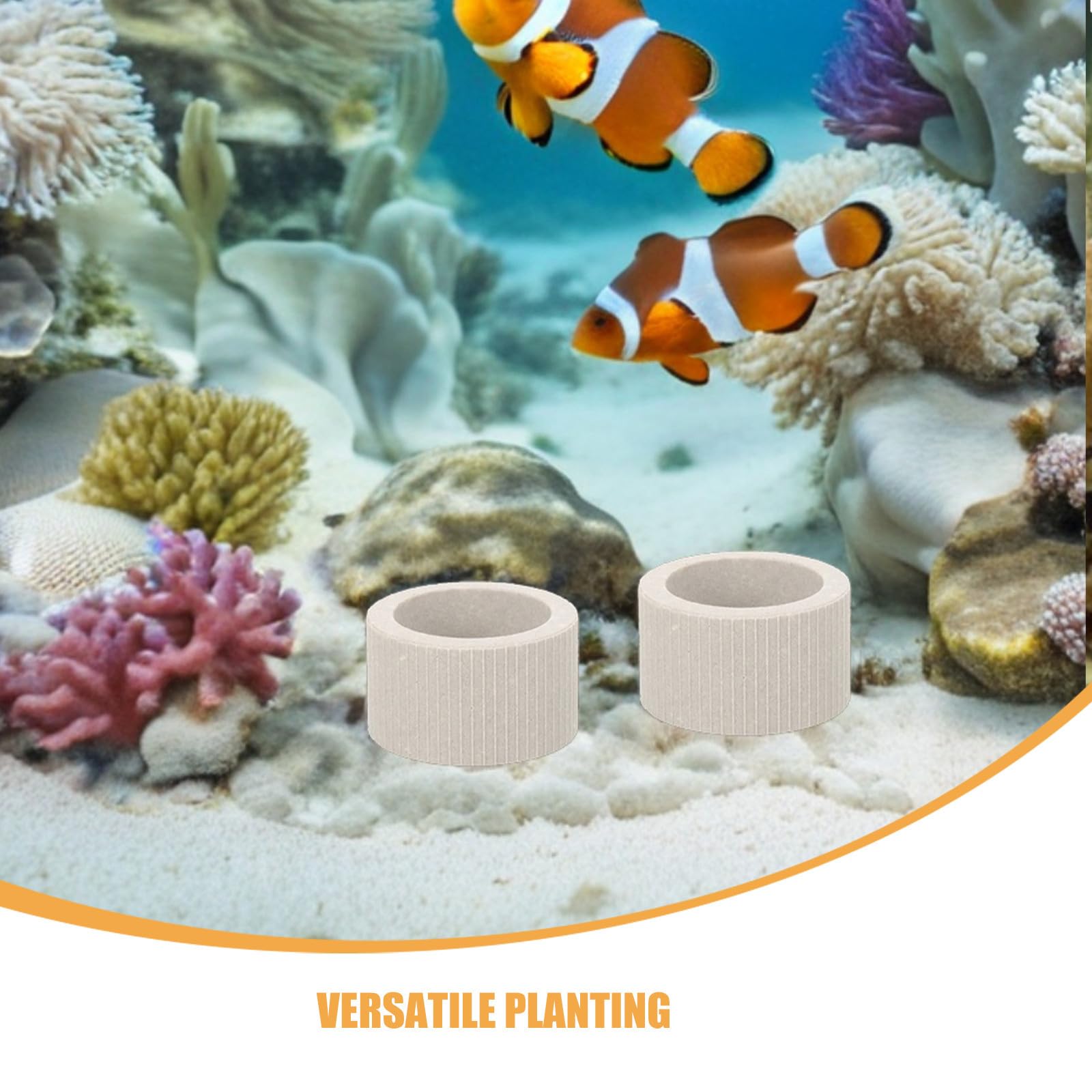 LALAFINA 30 Unidades Anillo Fijo para Acuario de Cerámica para Plantas Acuáticas Instalación Simple y Versátil, Adecuado para Acuarios y Tanques de Agua Salada