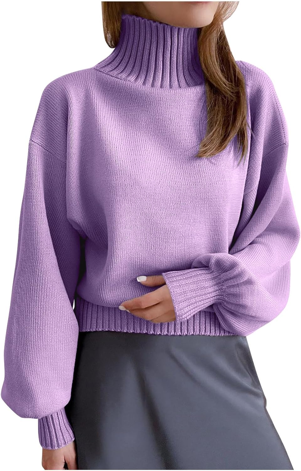 Women's Turtleneck Knit Sweaters Lantern Long Nigeria Ubuy