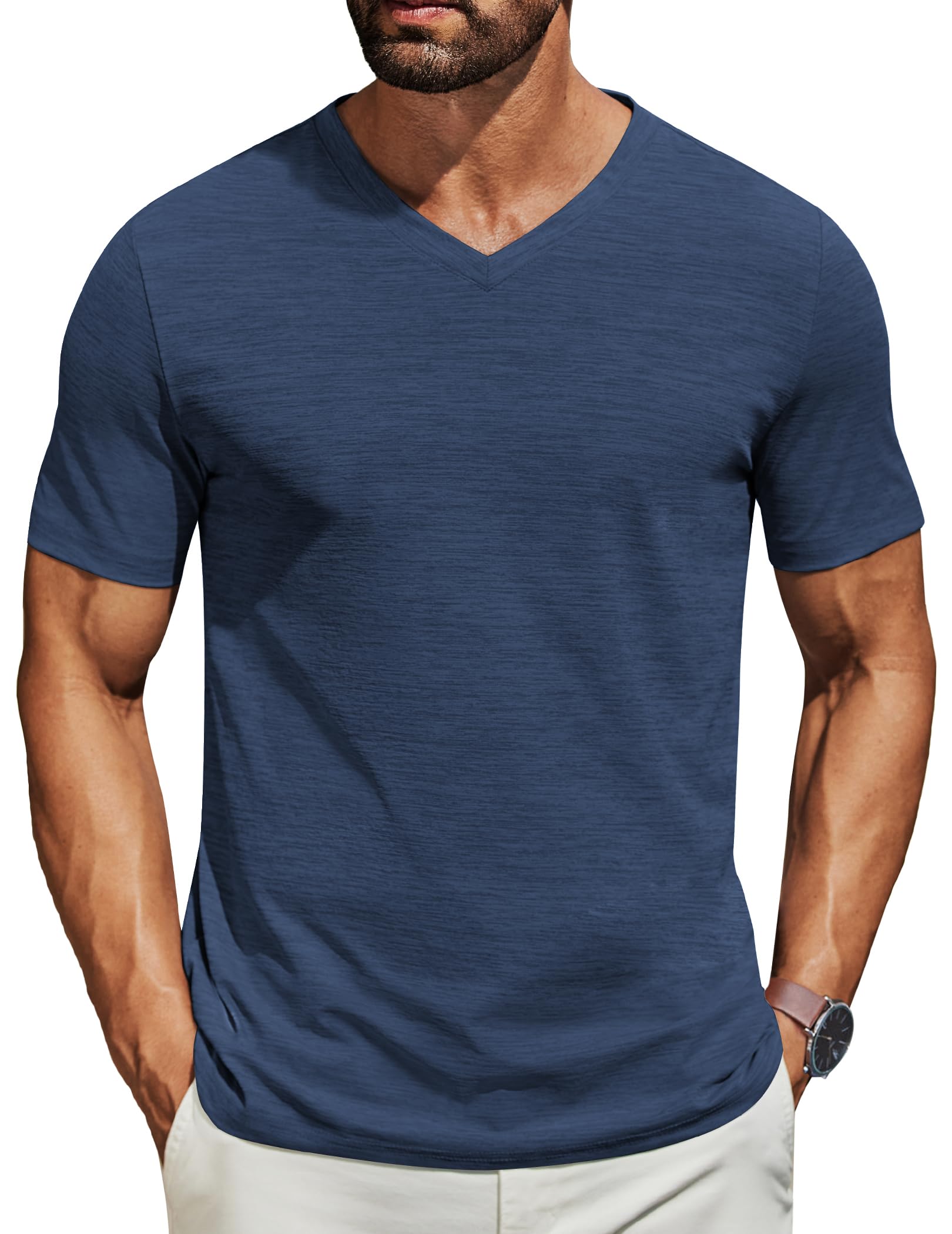 COOFANDY Mens T Shirts Short Sleeve Classic V Neck T-Shirt Casual Summer Basic Tee Shirt