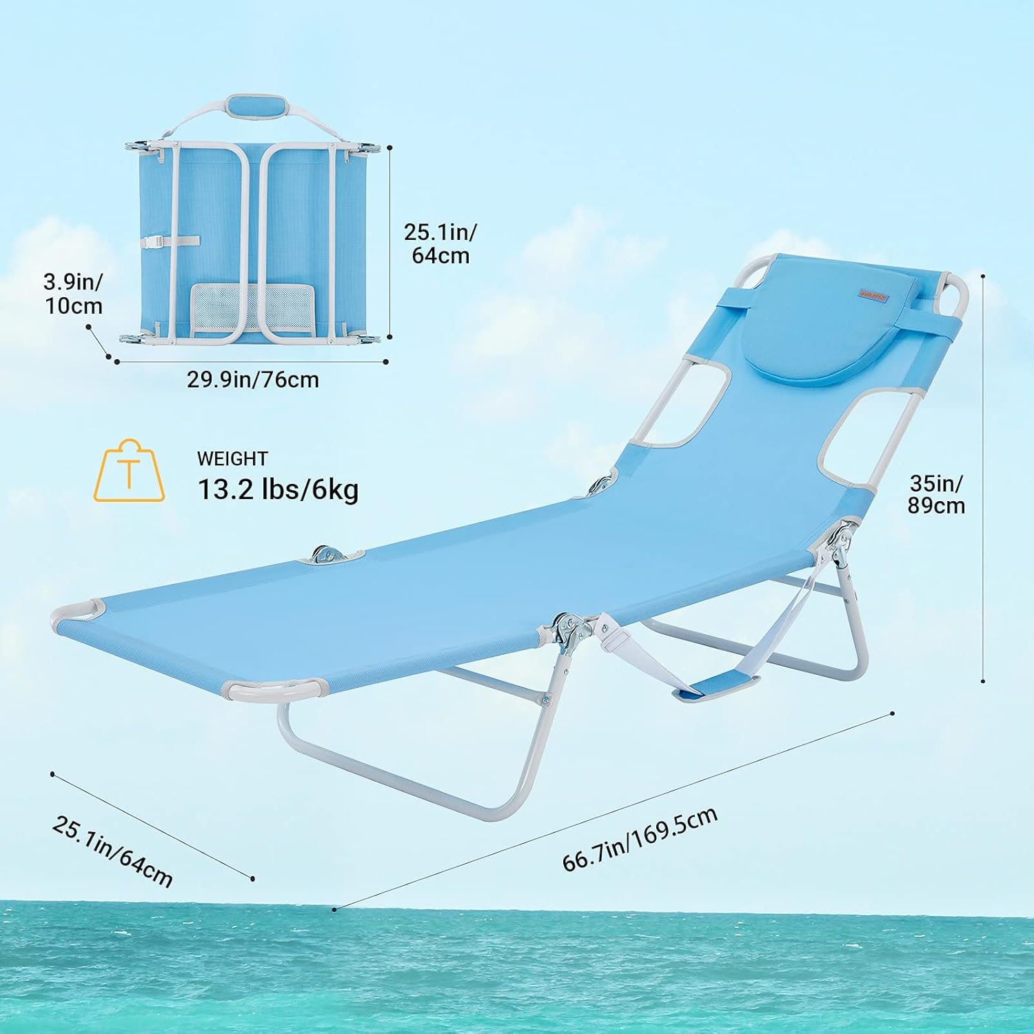 #WEJOY Adjustable Face Down Tanning Chair,Folding Beach Lounge Chairs with Face Hole, Portable Lightweight Reclining Lay Flat Chair for Outdoor Pool,Sun Tanning,Sunbathing,Patio : Patio, Lawn & Garden