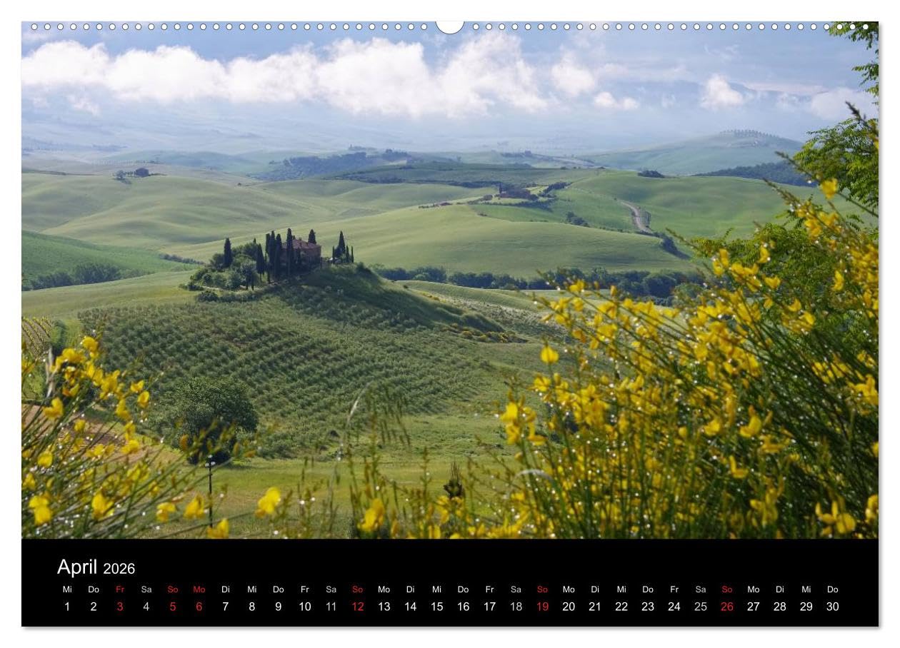 Toskana – Traumlandschaft in Italien (hochwertiger Premium Wandkalender 2026 DIN A2 quer), Kunstdruck in Hochglanz: Eine der bezauberndsten ... ist ohne Zweifel die Toskana. (CALVENDO Orte)