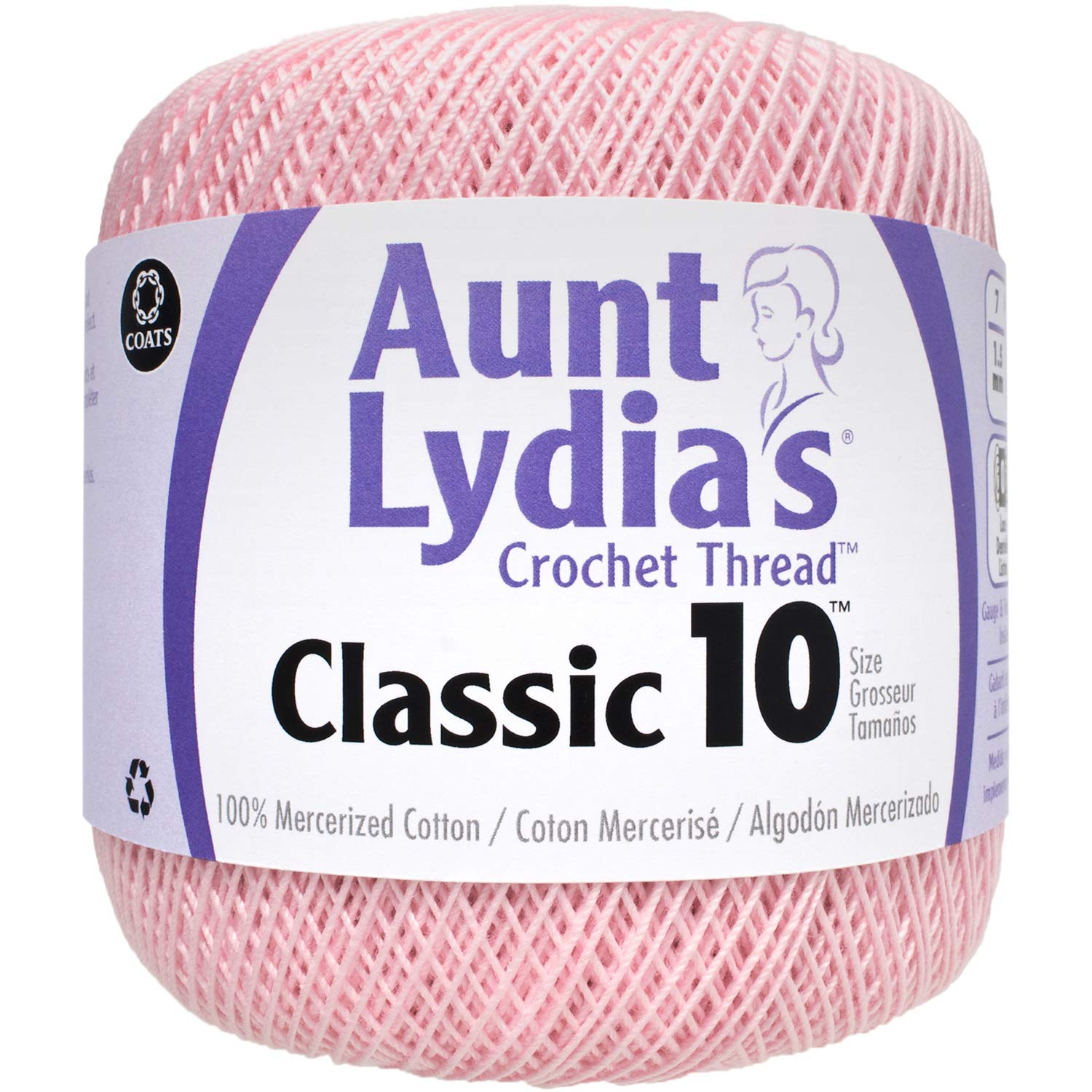 Aunt Lydia's Classic Crochet Thread Size 10-Orchid Pink