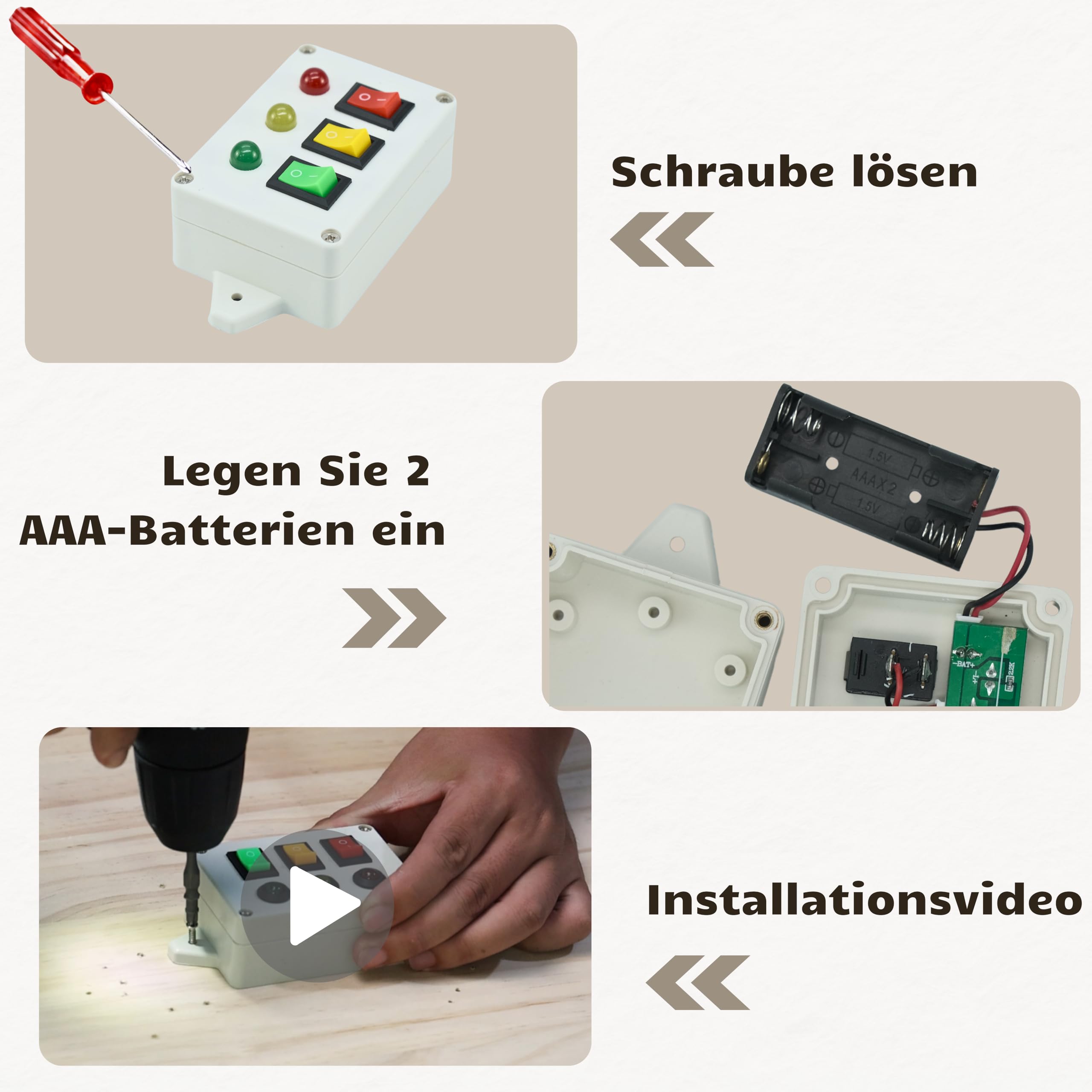 Potatomato Montessori-Holzspielzeug mit verschiedenen Aktivitäten, LED-Spielzeug, Lernspielzeug und Verschlüssen