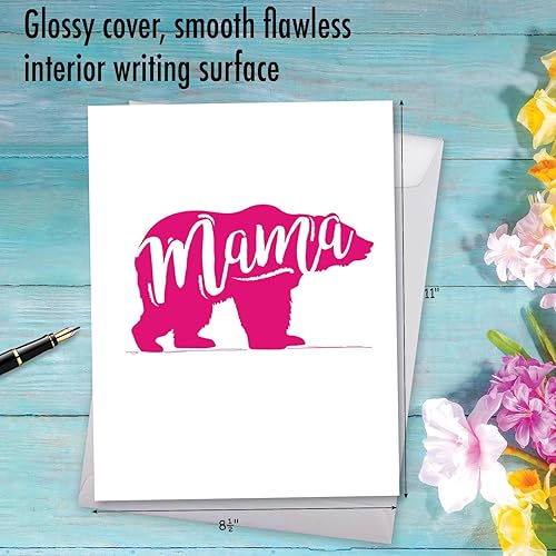 Miniatura 5 de NobleWorks - Tarjeta de felicitación jumbo para el día de la madre de 8.5 x 11 pulgadas con sobre (1 paquete) para vacaciones, grande, grande, mamá