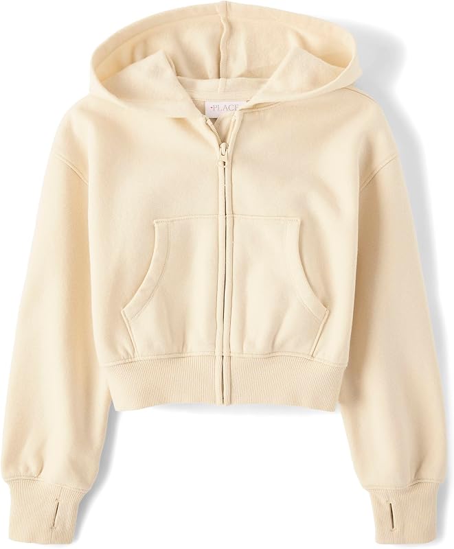Girls' Long Sleeve Hooded Fleece Full Zip Up