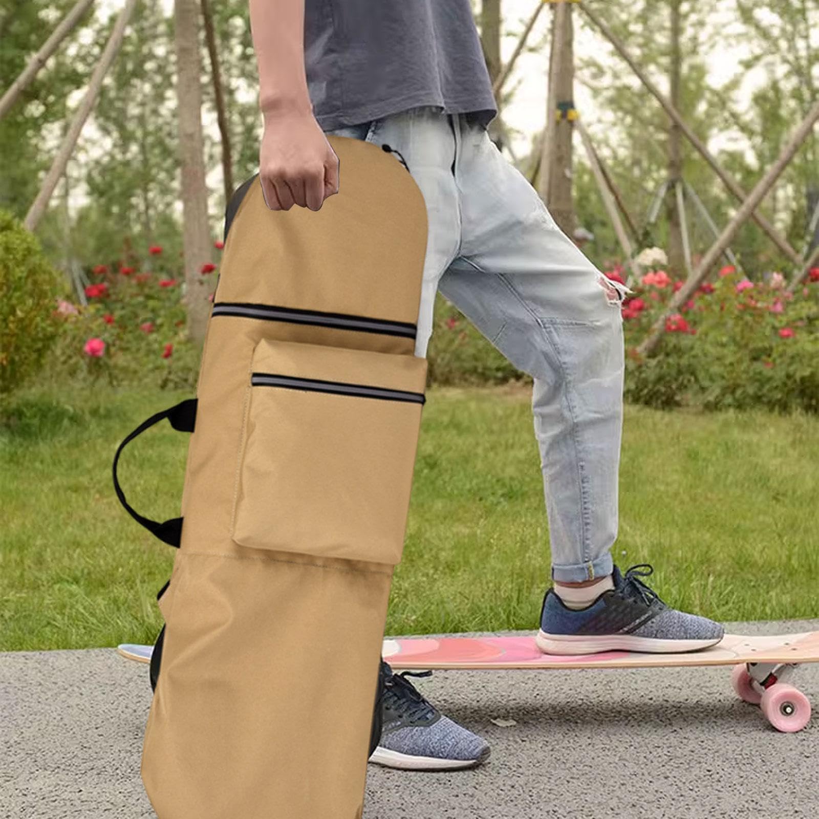 Fenteer Sac de Protection pour Skateboard Longboard Poche Résistante à l'eau en Oxford avec Bretelles Réglables Adapté Aux Planches Cruiser