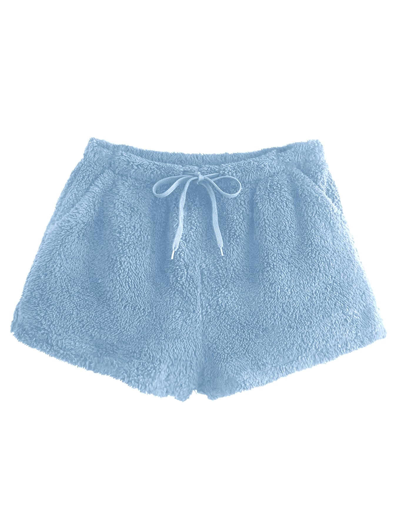 SweatyRocks Women's Casual Fuzzy Pajama Shorts Fleece Lounge Short