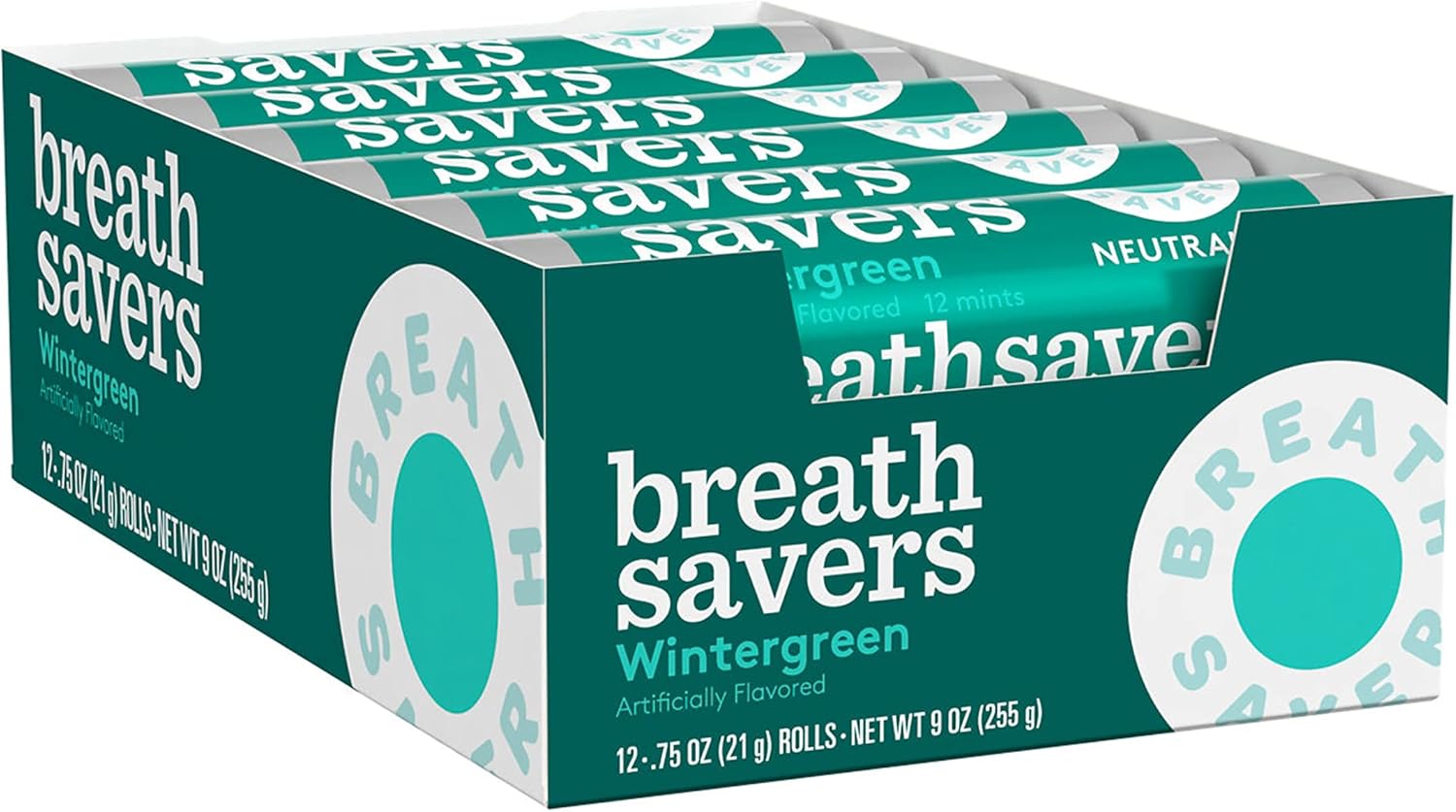 BREATH SAVERS Mints in Wintergreen Flavor (0.75Ounce Rolls, Pack of 24
