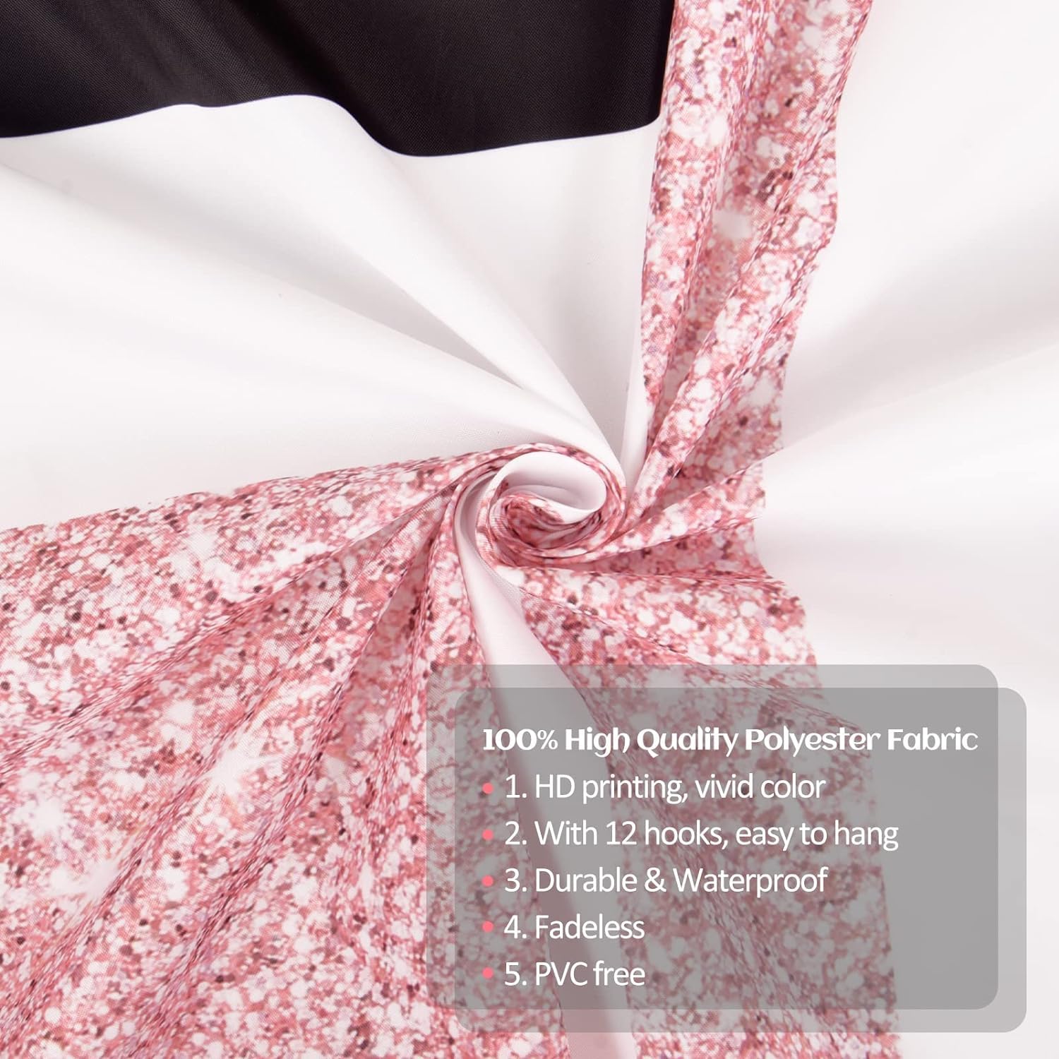 Geometrisches Duschvorhang-Set mit rutschfesten Teppichen und Badematte, abstraktes Kunst-Design, wasserdichte Vorhänge, moderne Badezimmer-Dekoration, 4-teilig, Rosa