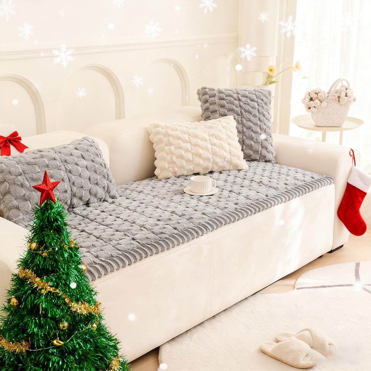 Plush Pet Sofa Covers for Dogs Washable Couch Protector for Cushion, Dog Friendly Furniture Covers Protector - Image 2