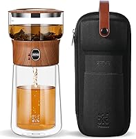 Vista 14 de ZENS Tetera infusora de té de vidrio moderna, tetera inteligente de un solo toque para difusores de té sueltos con taza aislada y kits de té