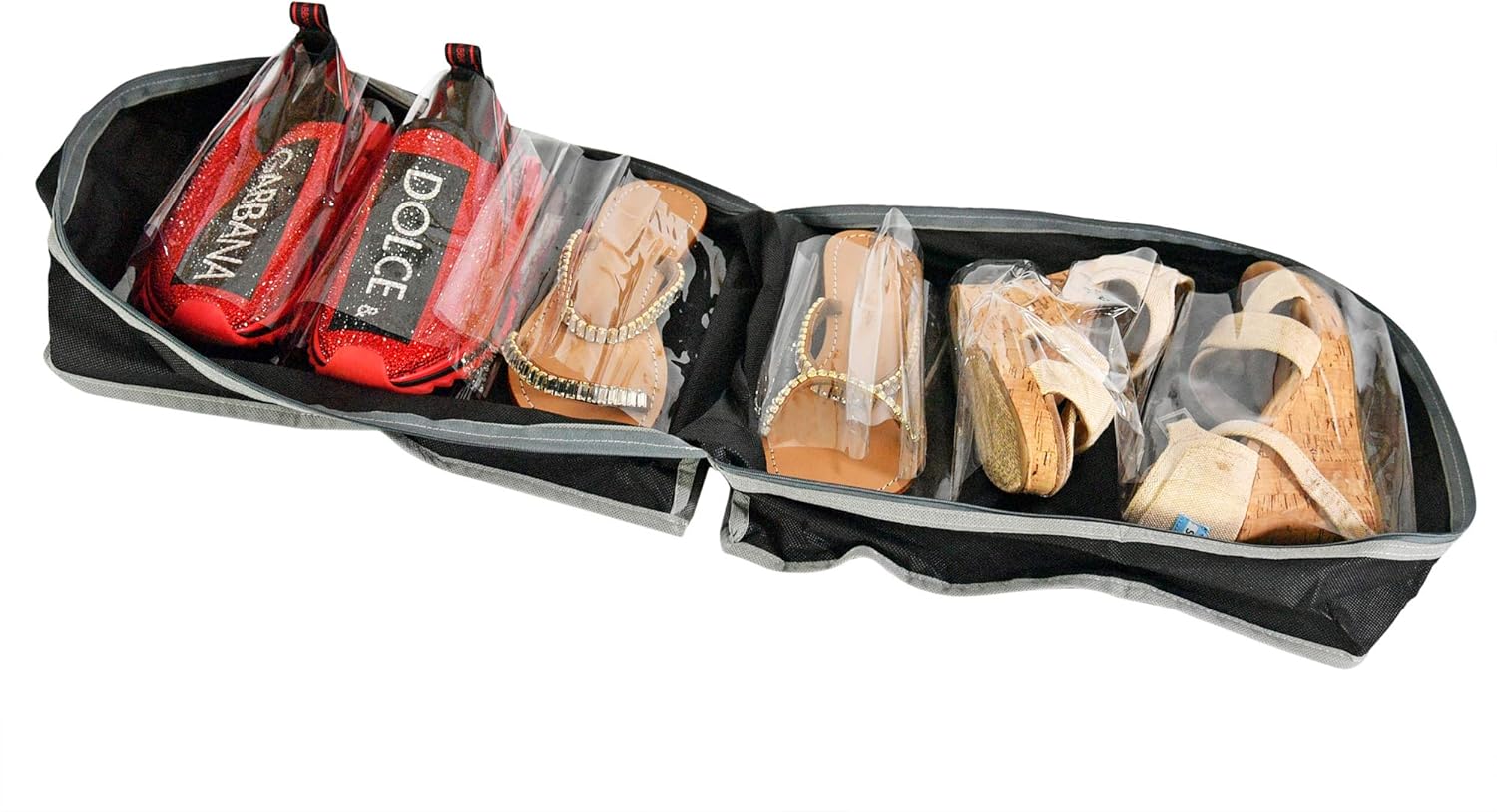 HomeX Shoe Storage Organizer Bag, 6 Compartment Shoe Container, Closet Organization