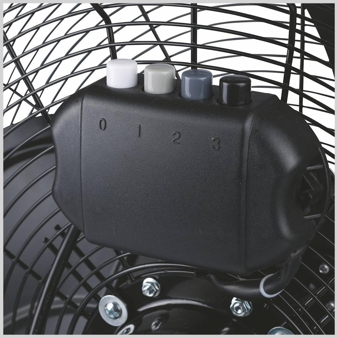 Ventilatore con Stand da Tavolo Pavimento Terra 50cm 3 Velocità Metallo Acciaio Laminato Inclinabile 100W Potente Facile da Trasportare (NERO)