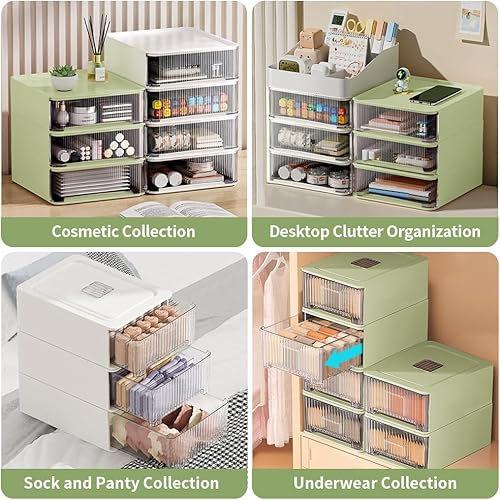 Miniatura 2 de Miaocona Cajón organizador de ropa interior, cajón de almacenamiento de ropa interior de 18 celdas, organizadores de armario apilables y caja de