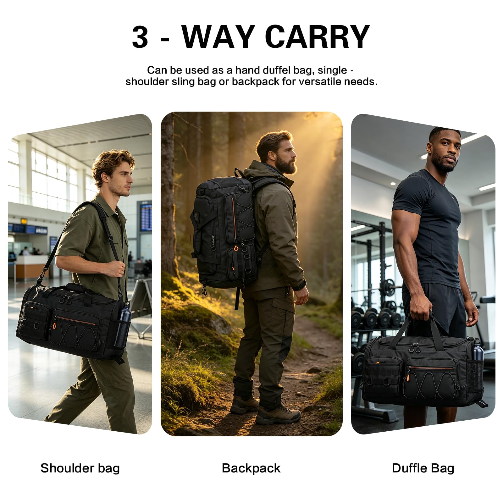 TUGUAN Sporttasche Rucksack Herren 45L Reisetasche mit Schuhfach Nassfach